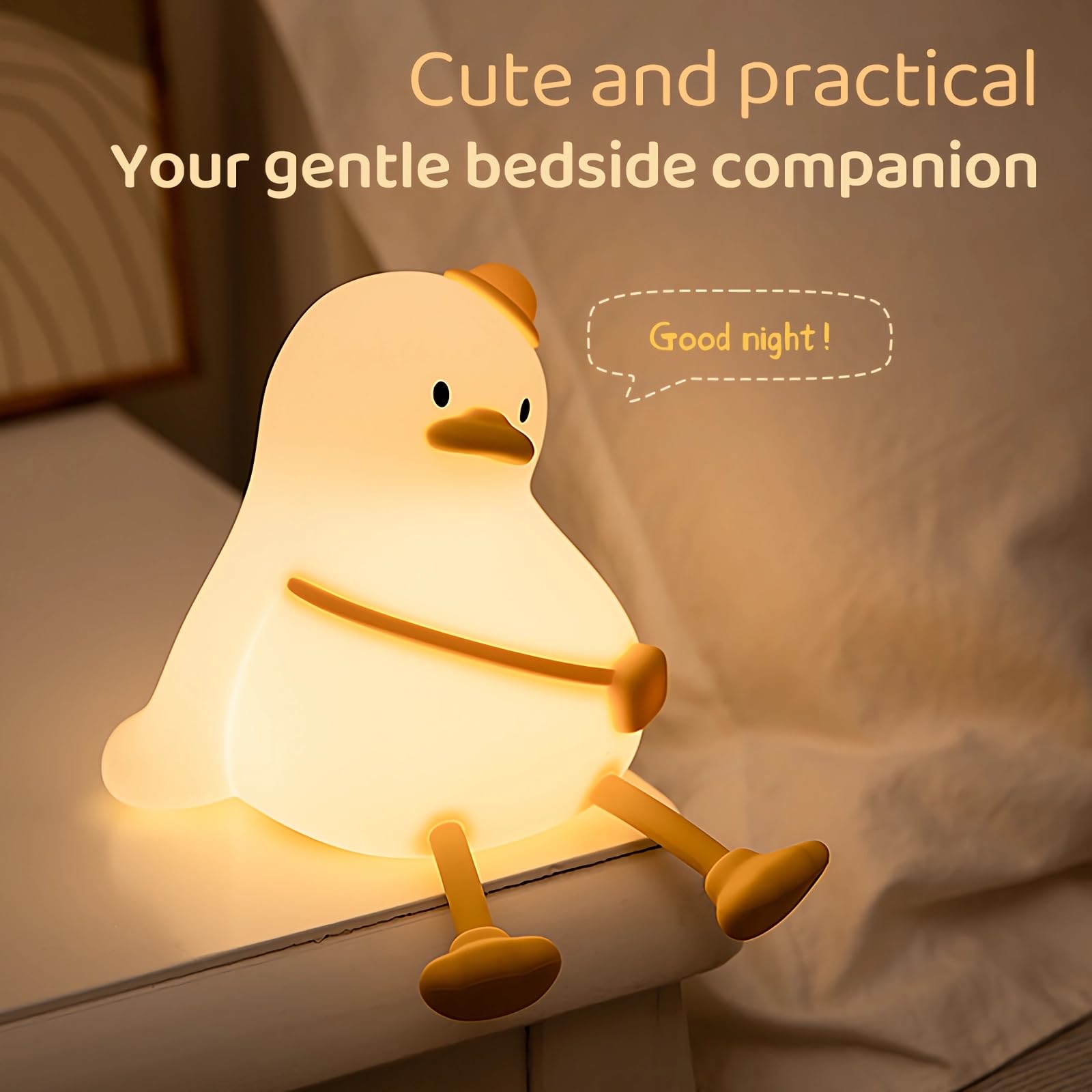 Gofuch Soft-touch silicone duck offers comforting tactile softness.