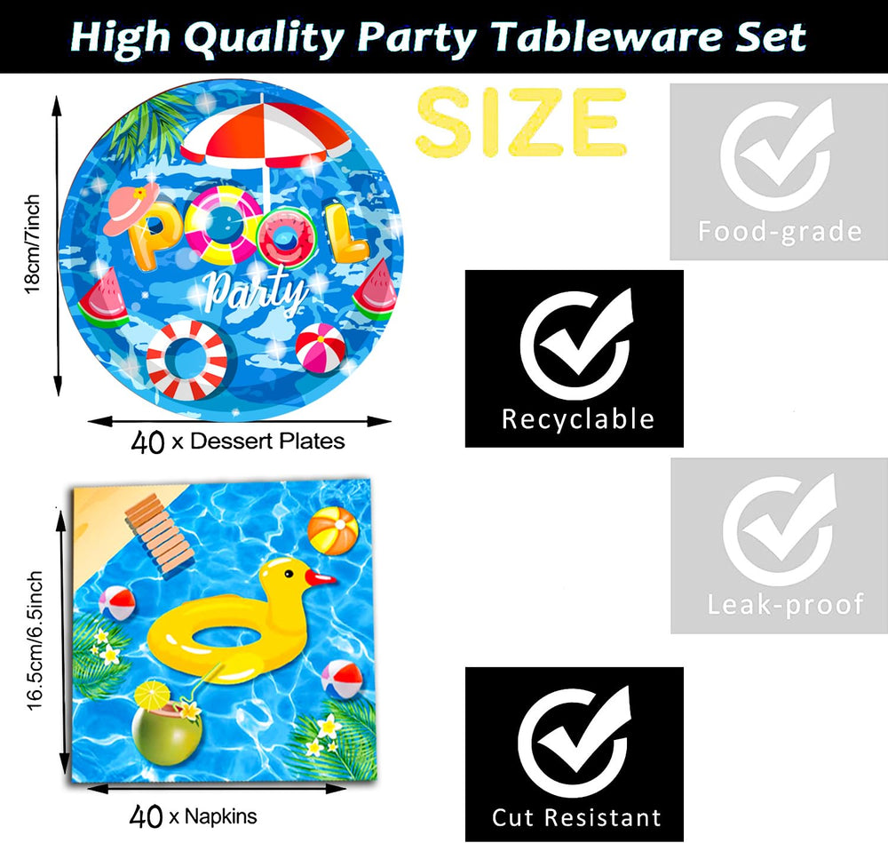 GOGUOGOFA blue 6.5-inch pool napkins for quick cleanup