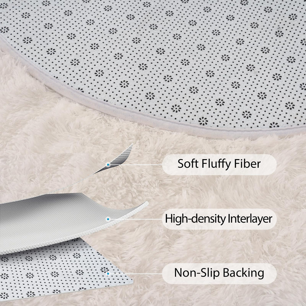 Goideal cream rug decor adds soft color to any space.