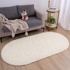 Goideal fluffy rug close-up fibers show velvety softness underfoot.