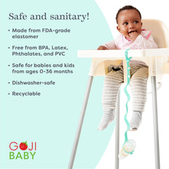 Goji Baby Bungee Strap is dishwasher-safe for quick cleanup after meals