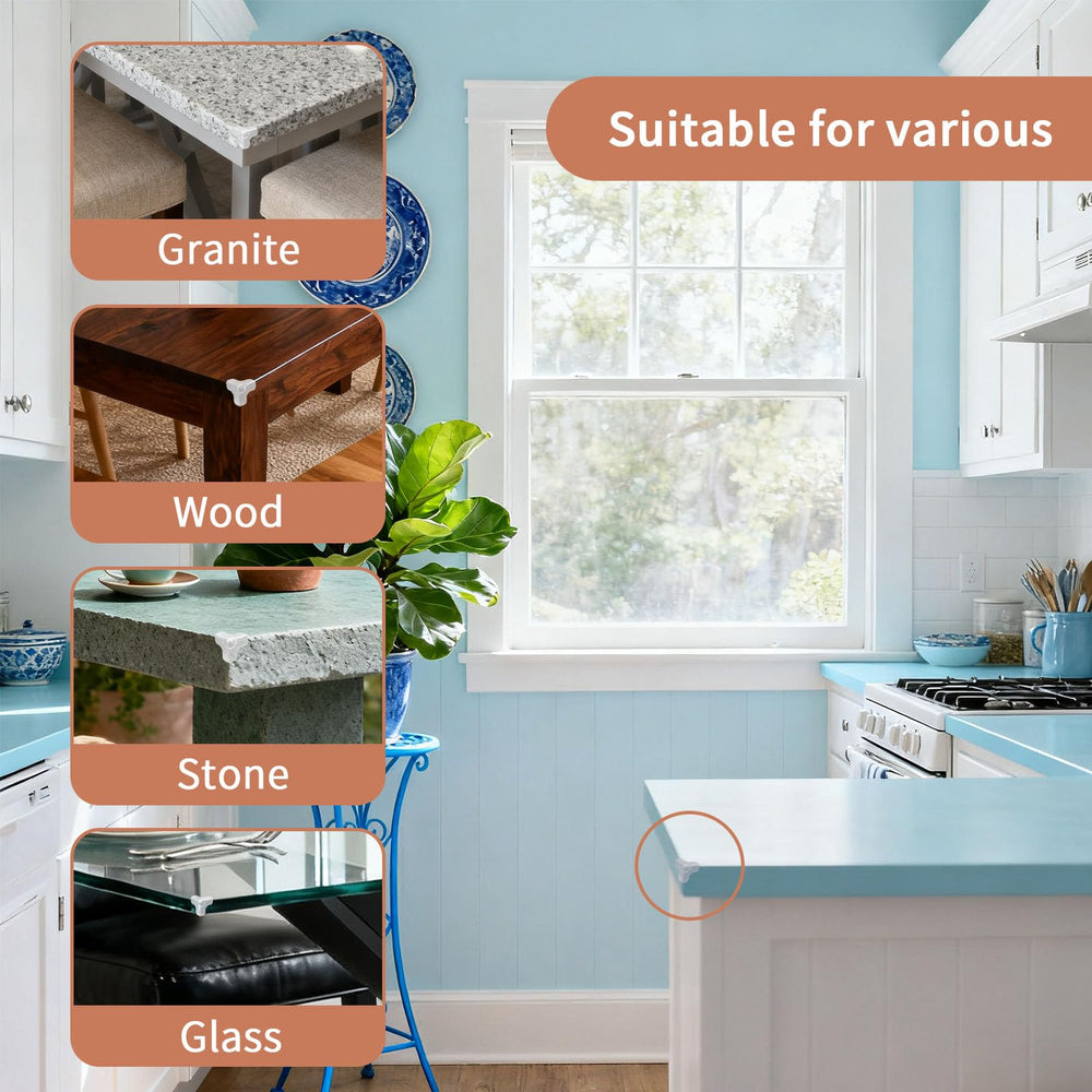 Goktvai protects tables, shelves, and stair edges with discreet corner guards.