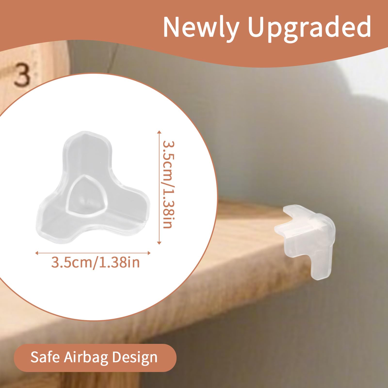 Goktvai transparent corner guards install invisibly on furniture edges.