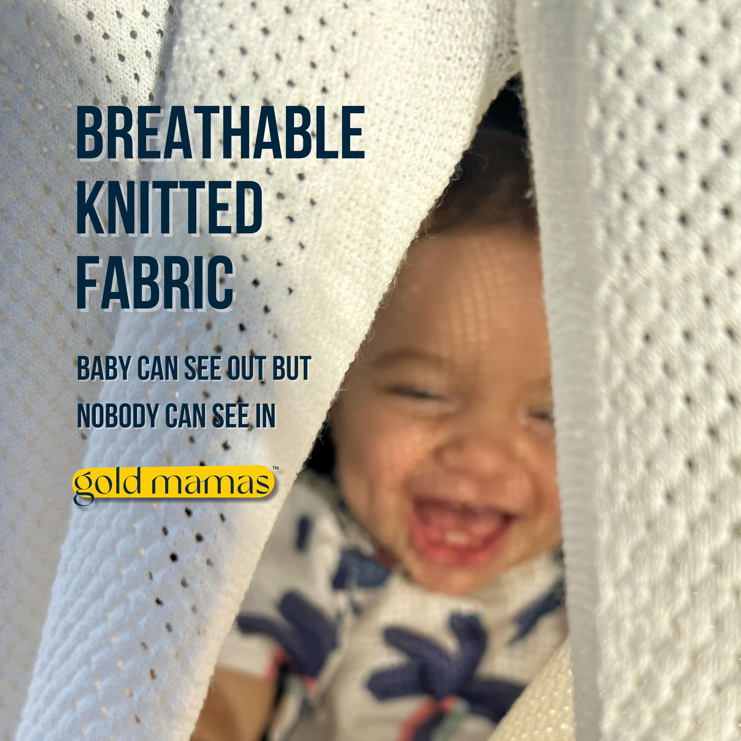 Gold Mamas blue nursing cover used on the go during daily outings