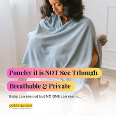 Gold Mamas nursing cover privacy during breastfeeding in a setup