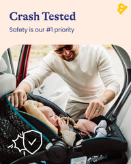 Goldbug head support used with infant car seats, universal fit for 3- and 5-point harnesses.