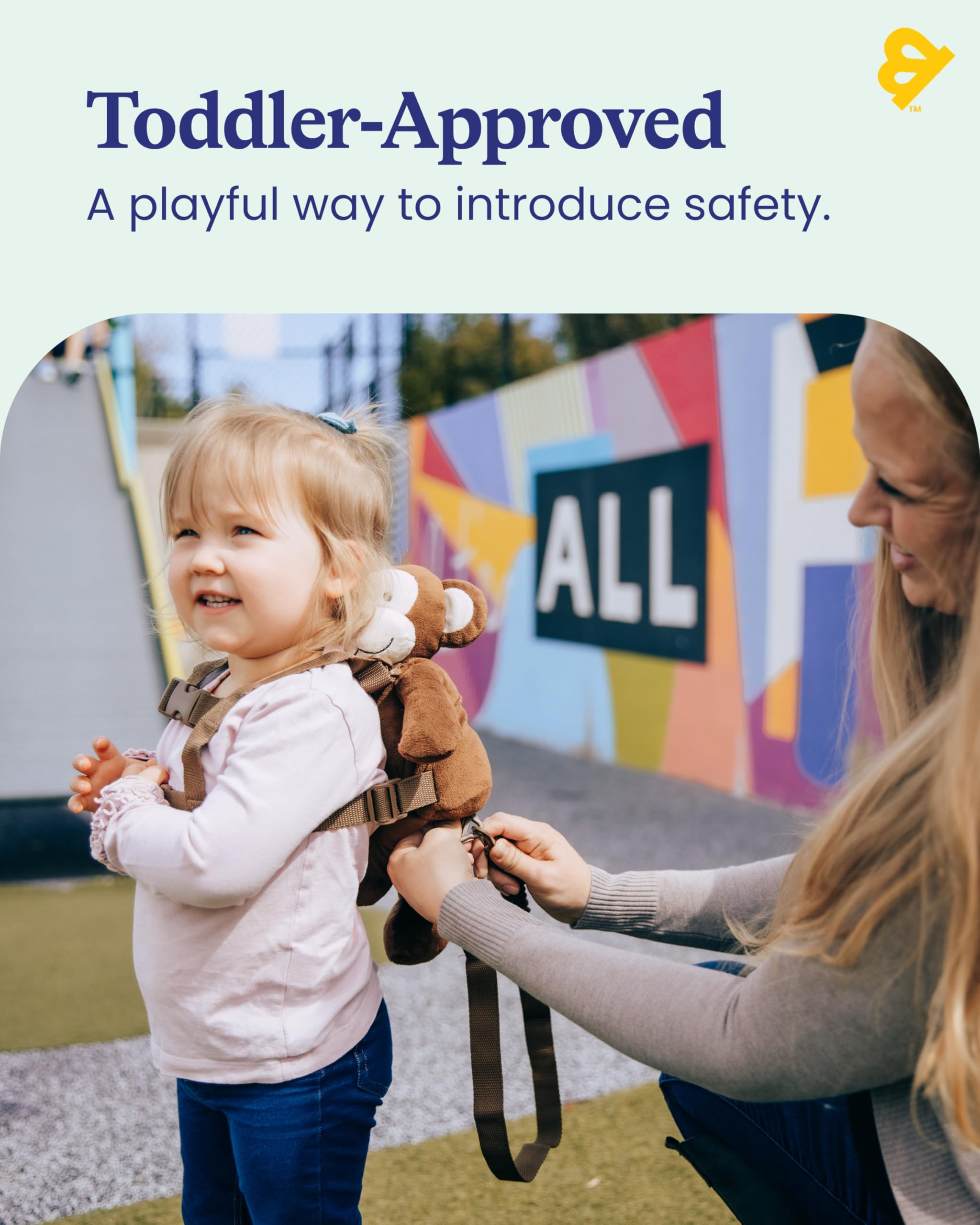 GoldBug Harness Monkey 3-foot tail extended for toddler freedom while staying close