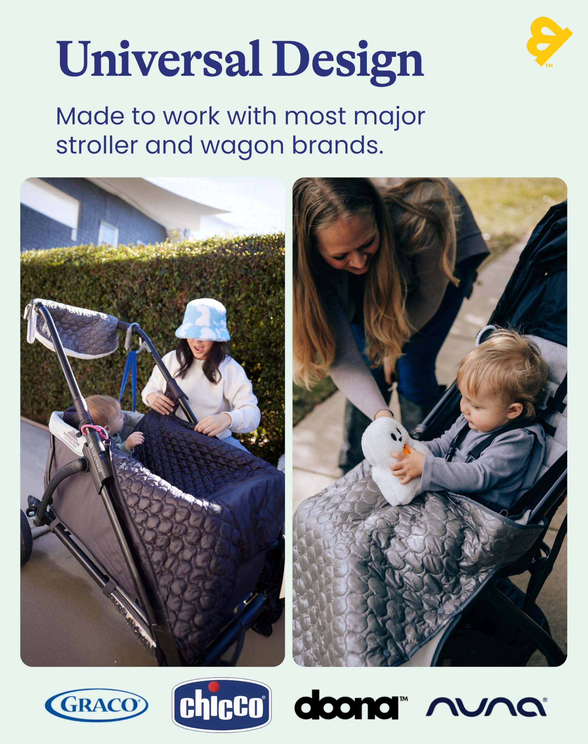 GoldBug stroller muff care instructions for easy cleaning.