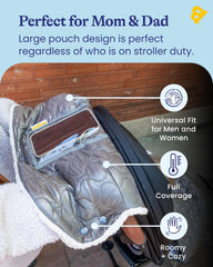 GoldBug stroller muff zipper detail enables quick, easy hand access.