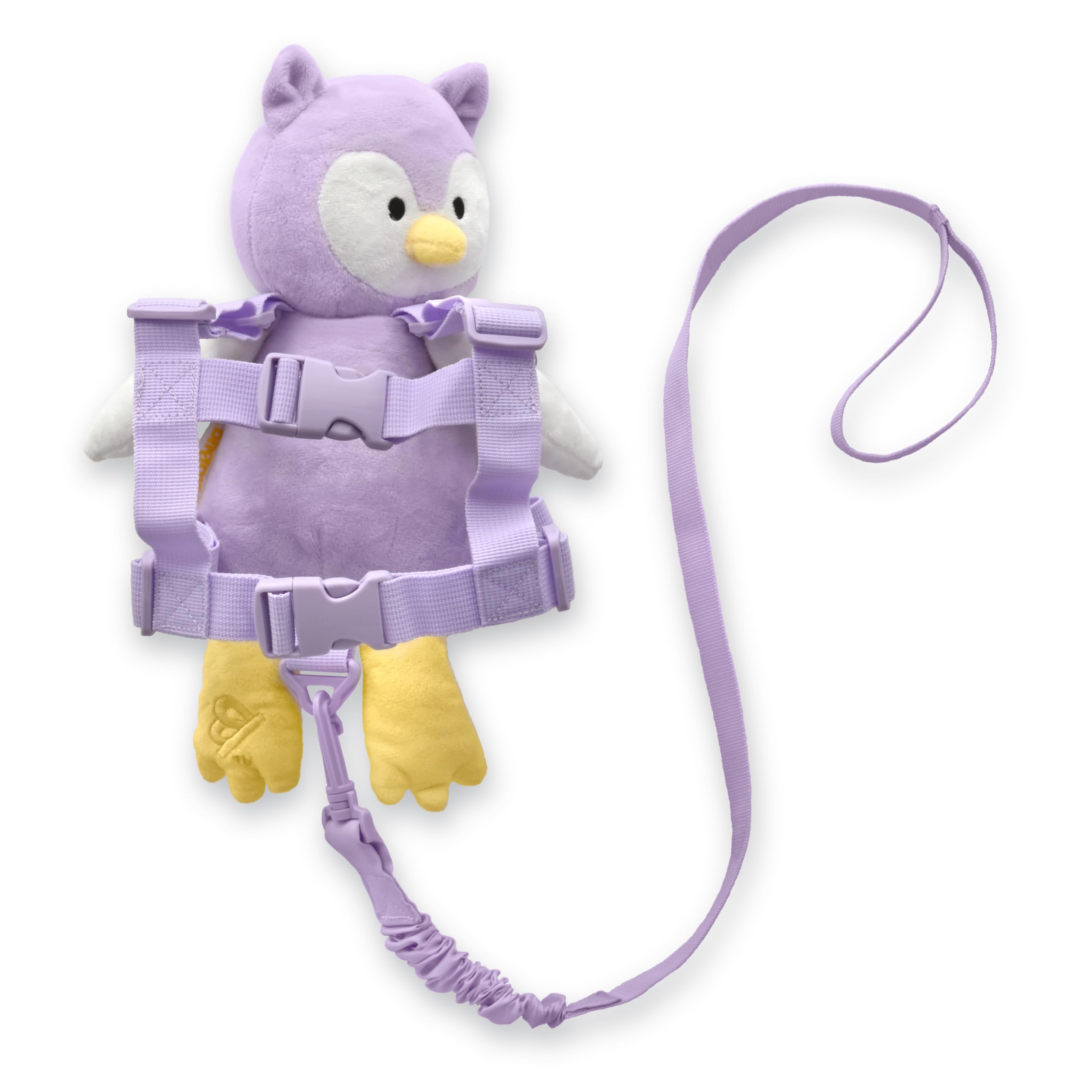 GoldBug Toddler Safety Harness Owl front view shows secure chest straps for comfortable outings.