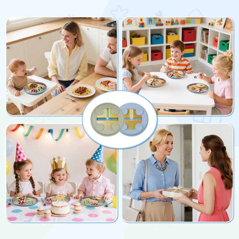 Goldusk BPA-free plate set offers a safe, practical feeding solution