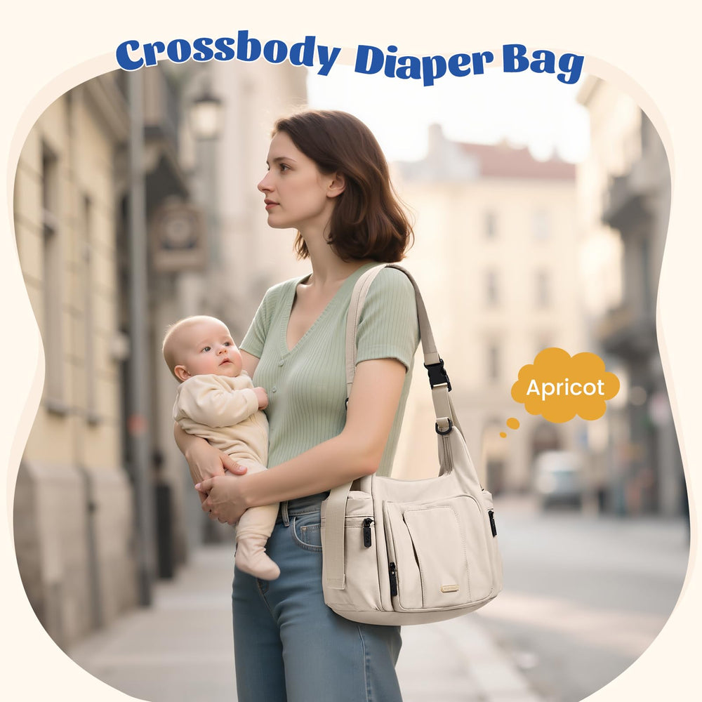 GOLF QUALITY 14L puffer diaper bag tote, apricot color for stylish outings