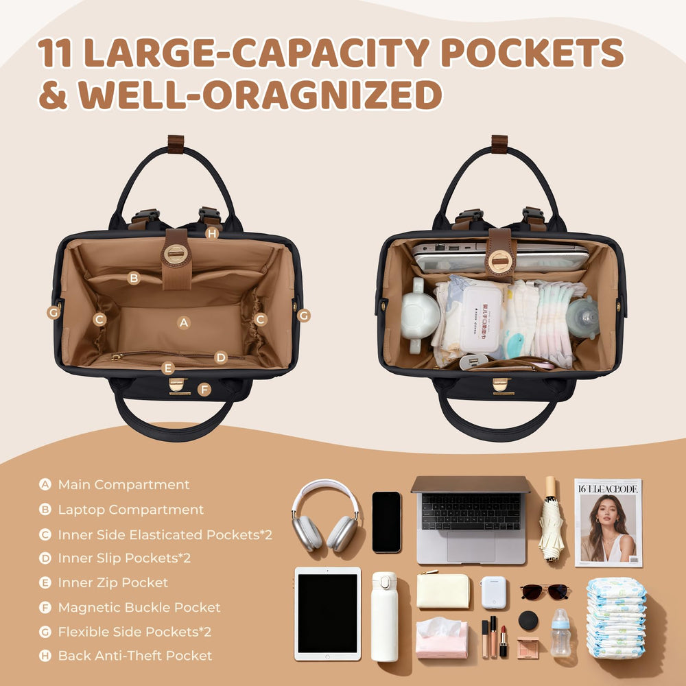 GOLF QUALITY diaper bag backpack durable water-resistant fabric for daily use