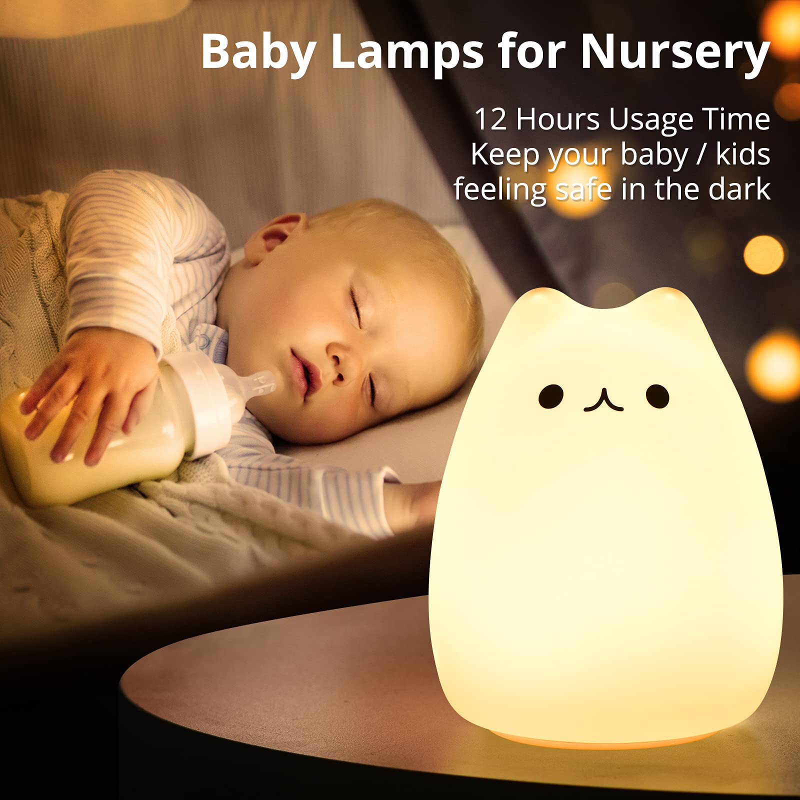 GoLine Cat Lamp 7-color breathing mode for ambient mood lighting.