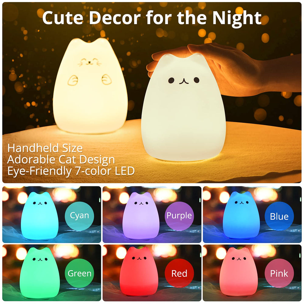 GoLine Cat Lamp silicone soft-touch finish provides gentle feel.