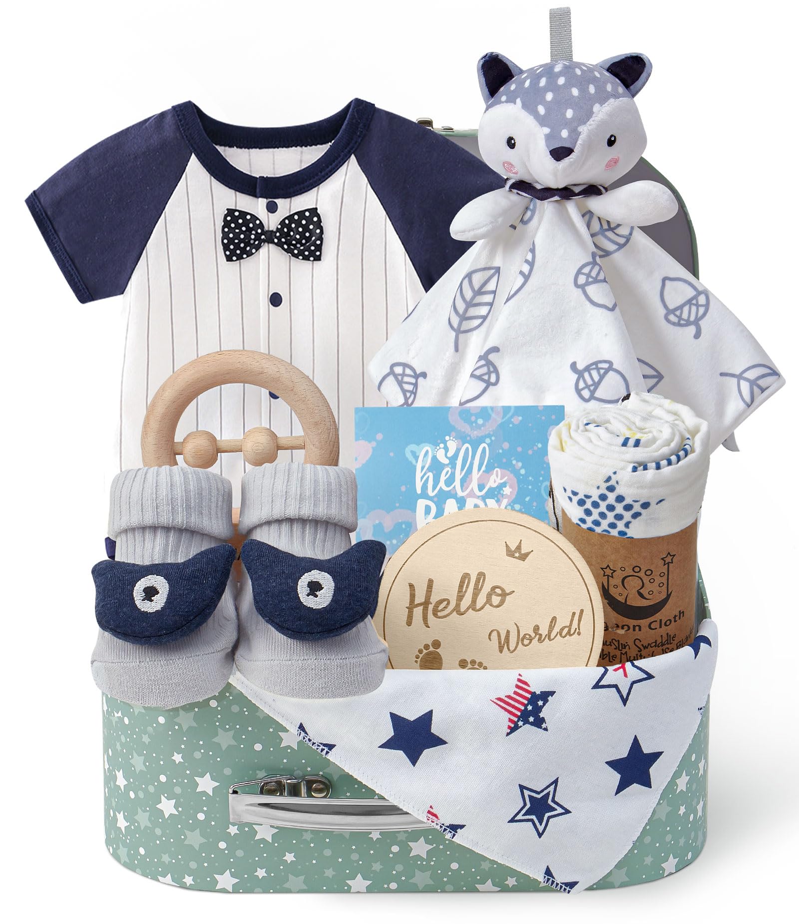 Golray baby gift suitcase doubles as storage and keepsake for a baby boy