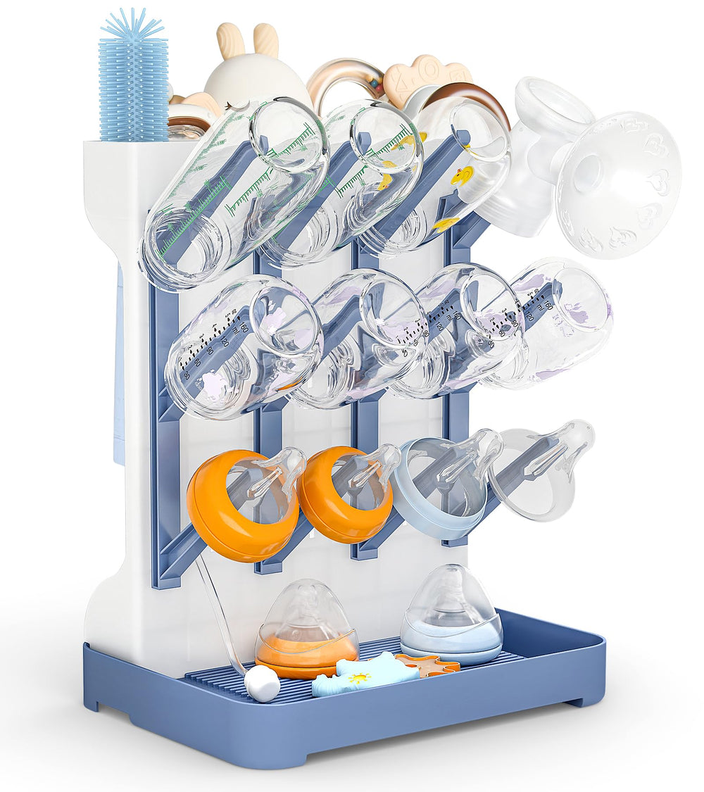 GoMaihe vertical bottle drying rack in use