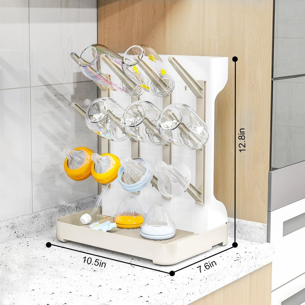 GoMaihe drying rack features top and bottom trays for small parts organization.