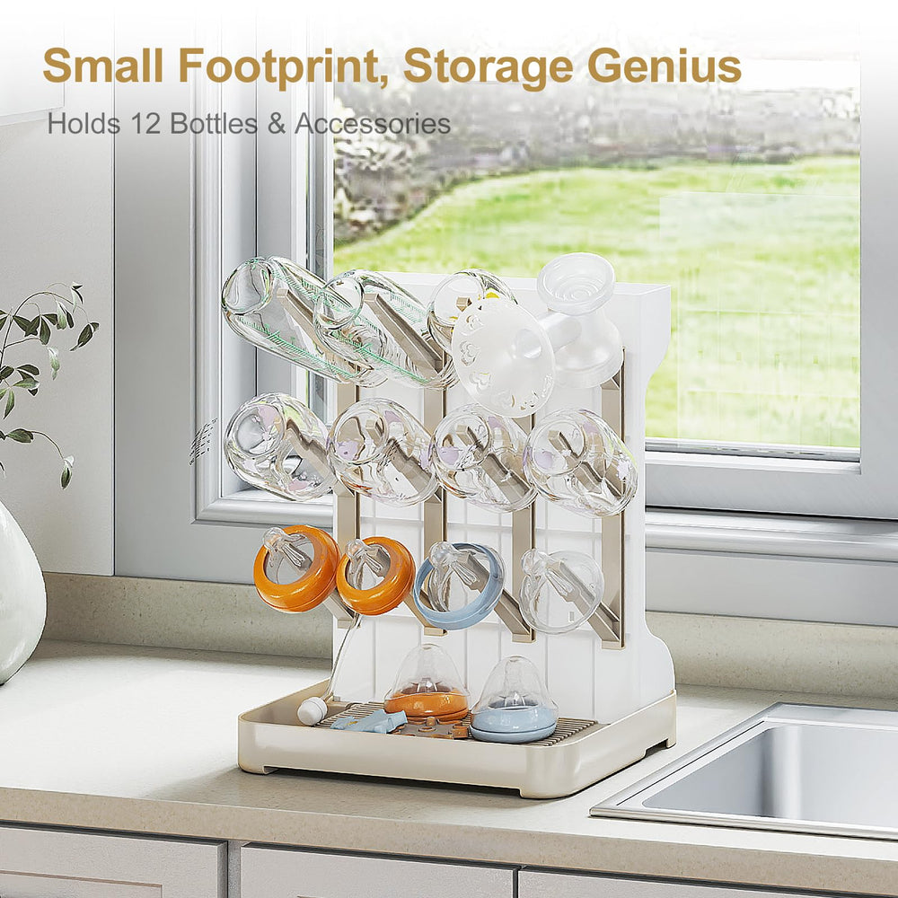 GoMaihe bottle drying rack accommodates wide-neck bottles with stable support.