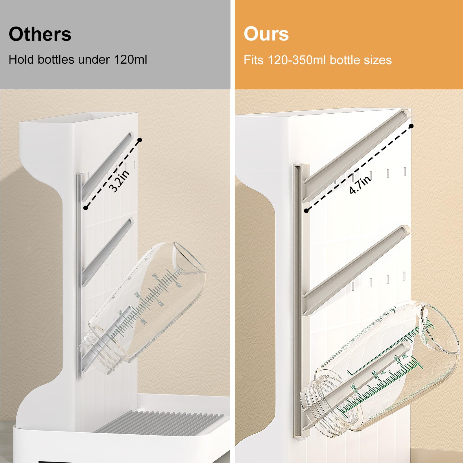 GoMaihe compact countertop rack fits small spaces while keeping bottles organized.