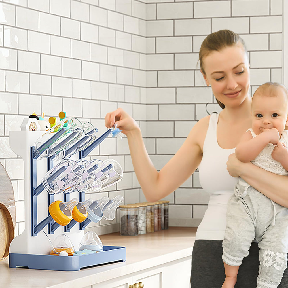 GoMaihe drying rack showing capacity up to 12 bottles
