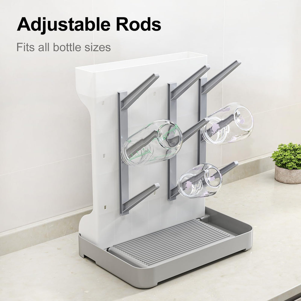 GoMaihe top-bottom-trays organize pacifiers, brushes, and pump parts.