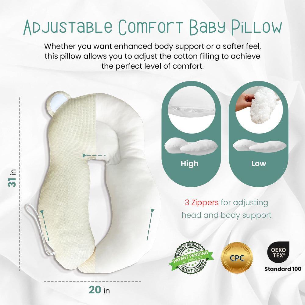 Gomigomi baby pillow ideal for tummy time and lounging