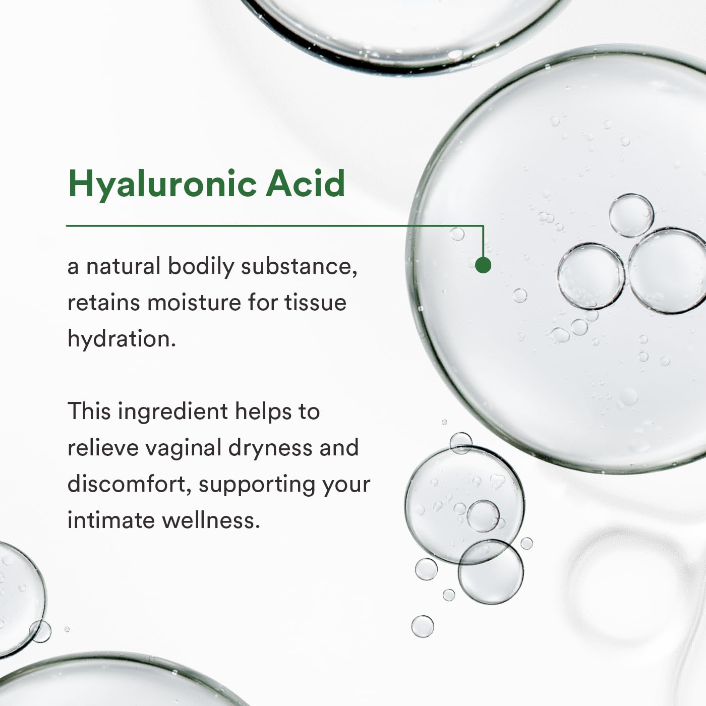 Detail of hyaluronic acid ingredient suggesting deep moisture