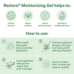 Good Clean Love Restore bottle pour tip for targeted dryness relief.
