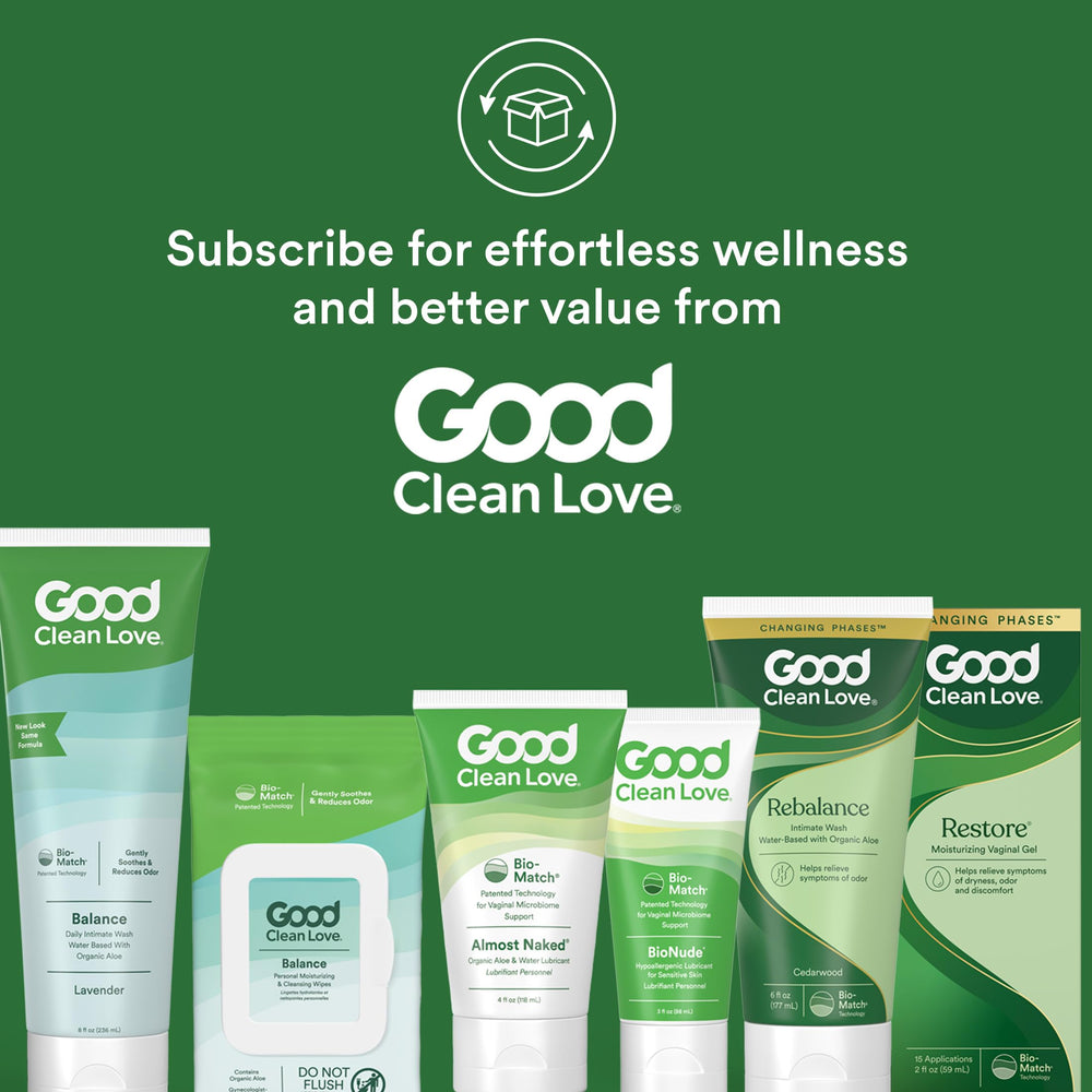 Good Clean Love Restore 2 oz tube for travel and portability.