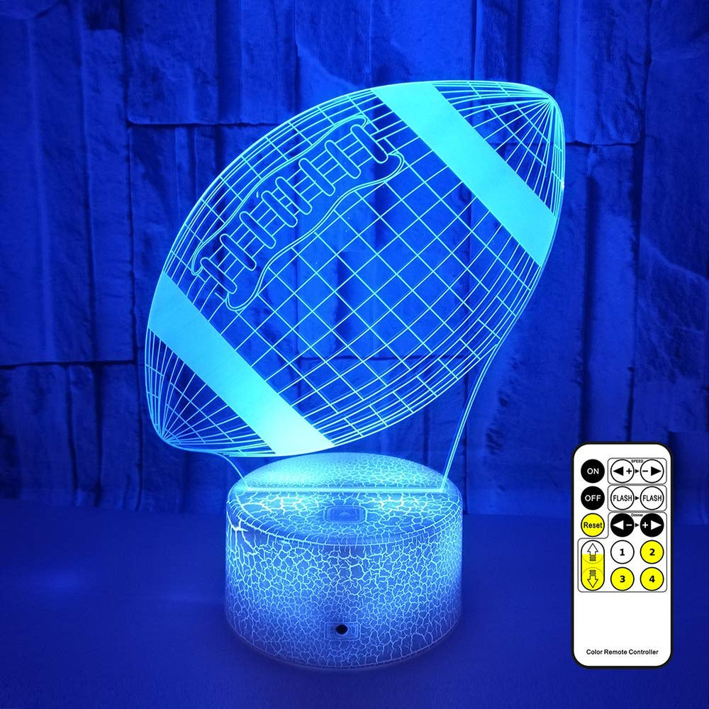Good King Football Night Light 3D illusion creates magical depth for bedtime stories.