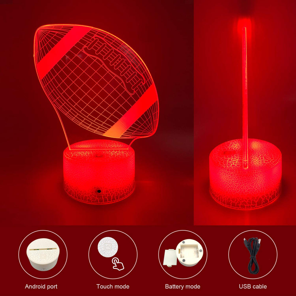 Good King Football Night Light eye-friendly LEDs protect young eyes during late-night use.