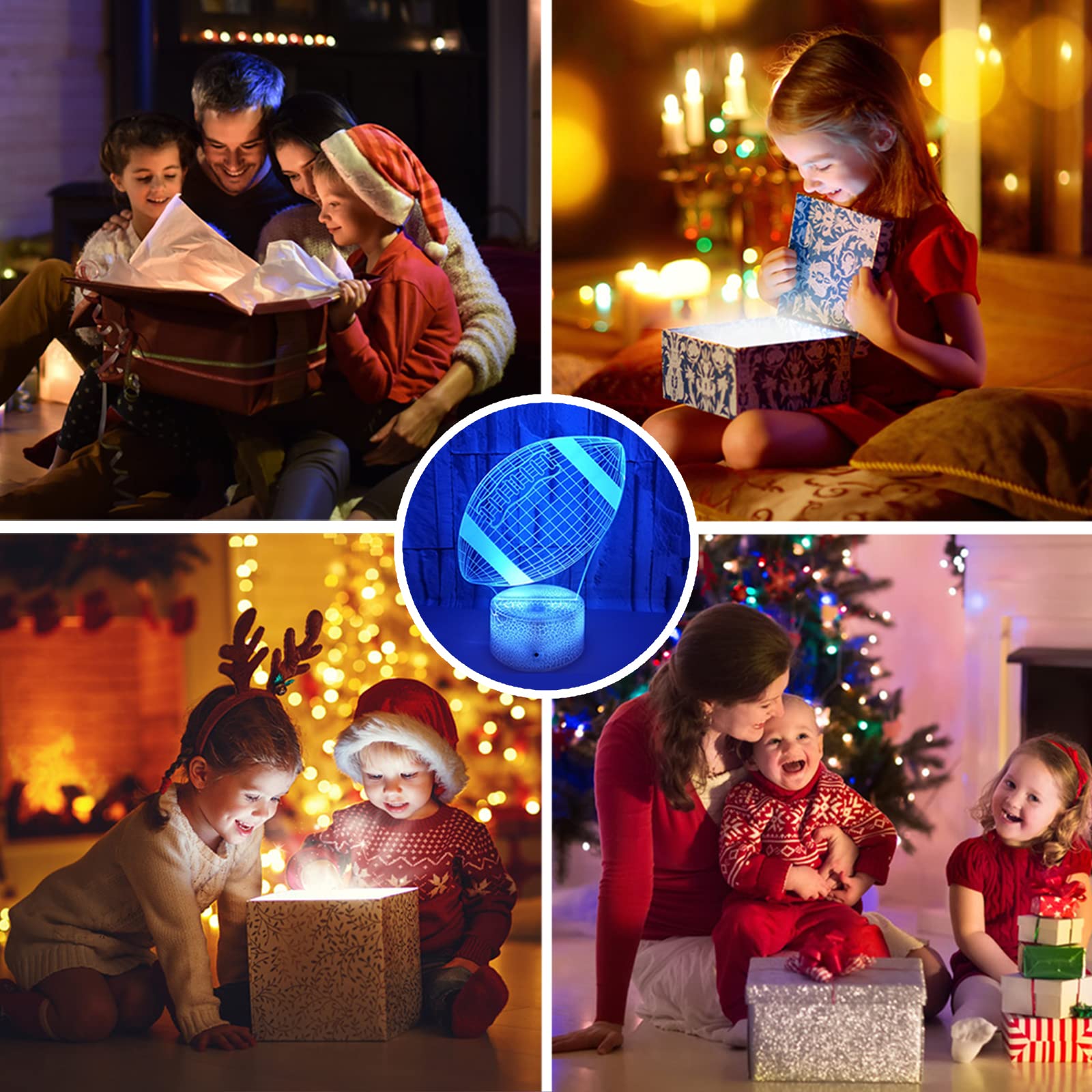 Good King Football Night Light touch control and remote make color tweaks effortless.