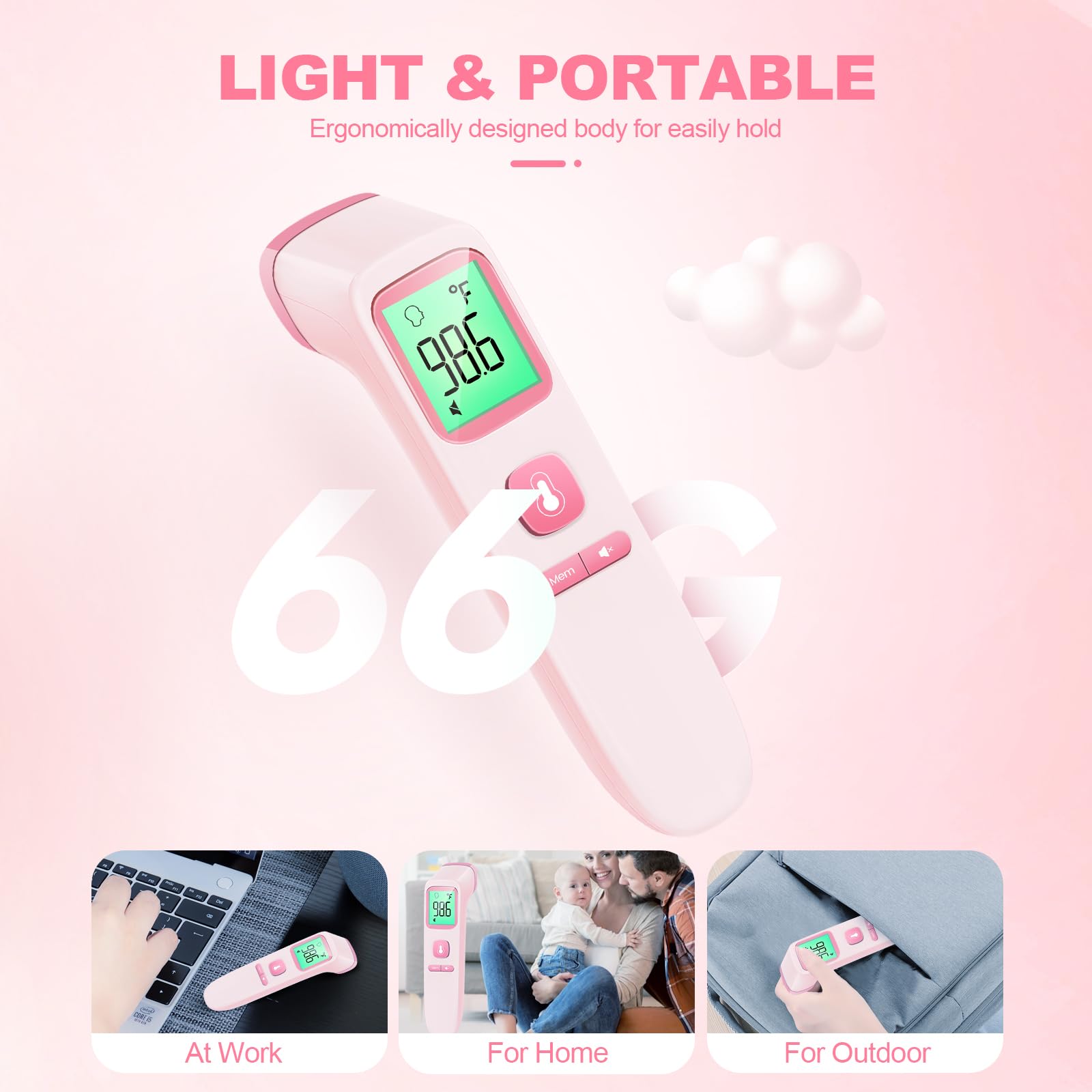 GoodBaby thermometer showing Celsius/Fahrenheit display toggle