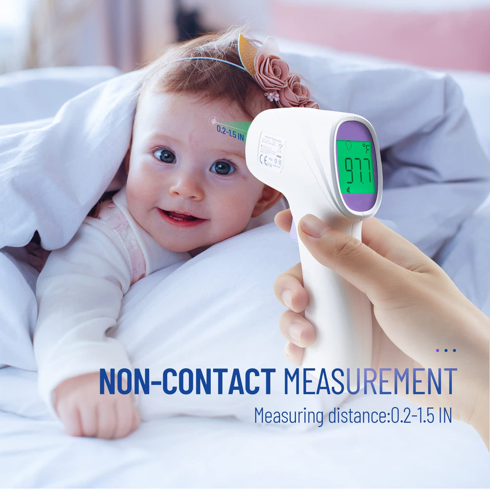 GoodBaby No-Touch Thermometer fever alarm colors show temperature levels at a glance.