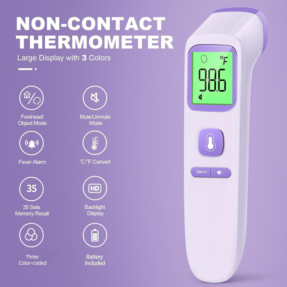 GoodBaby thermometer in 2-in-1 mode measures forehead or room temperature.