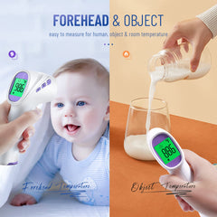 GoodBaby No-Touch Thermometer memory recalls up to 35 readings for trends.
