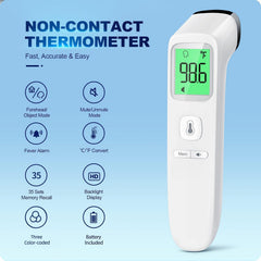 GoodBaby no-touch thermometer in object mode measuring room temperature.