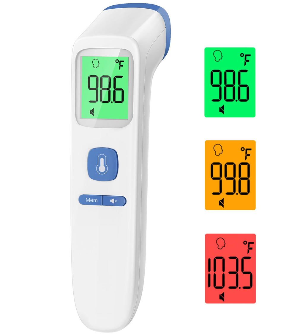GoodBaby thermometer showing forehead reading for quick temperature checks