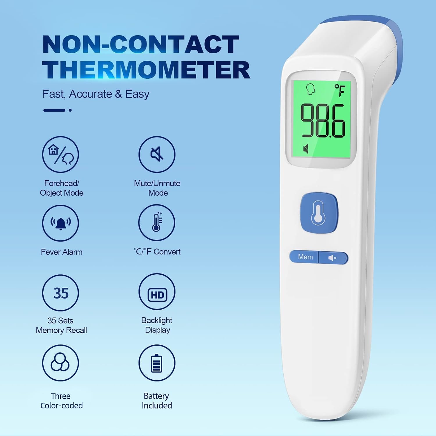GoodBaby thermometer in silent mode for quiet nighttime readings