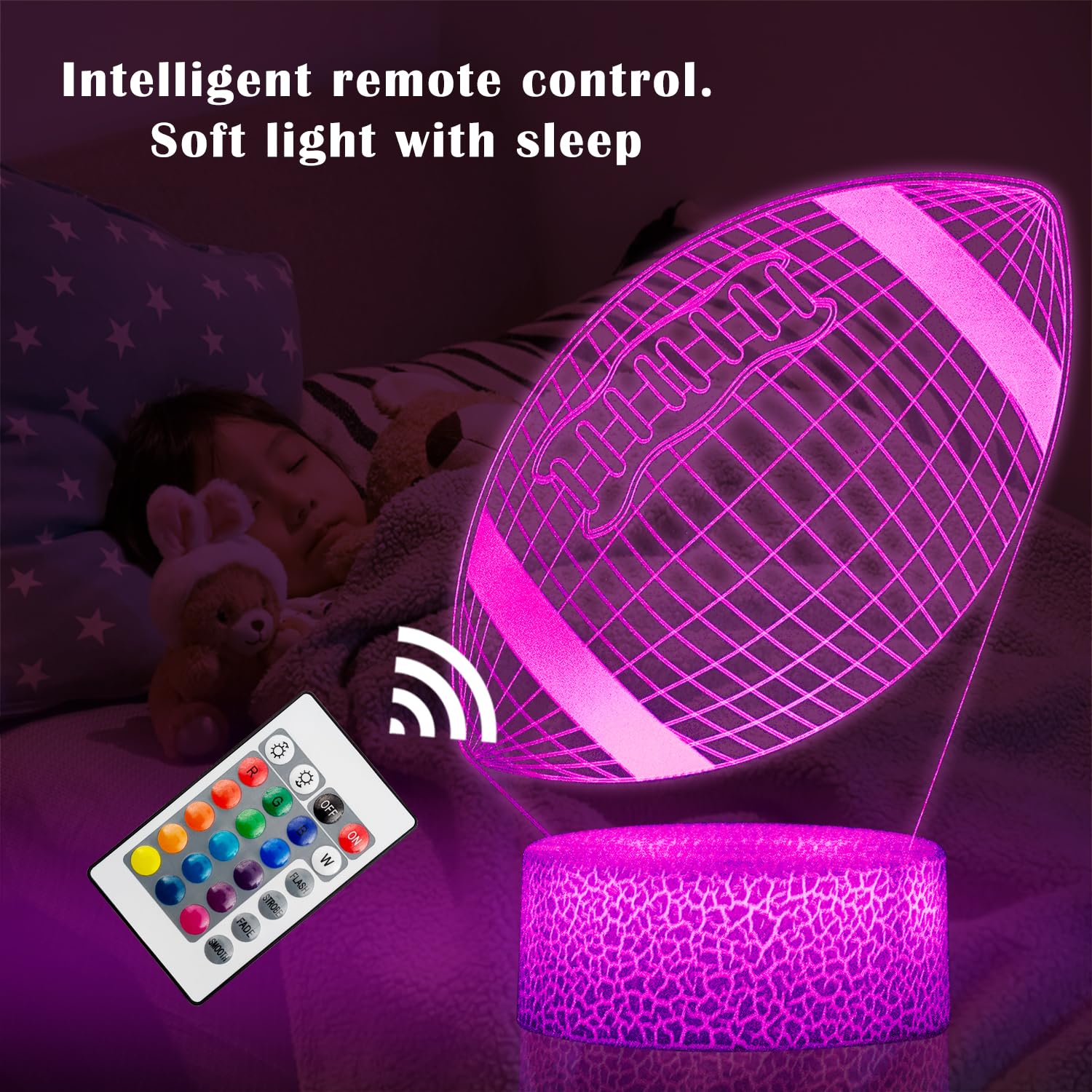 GOODDEYUN remote-control night light with color options for mood lighting