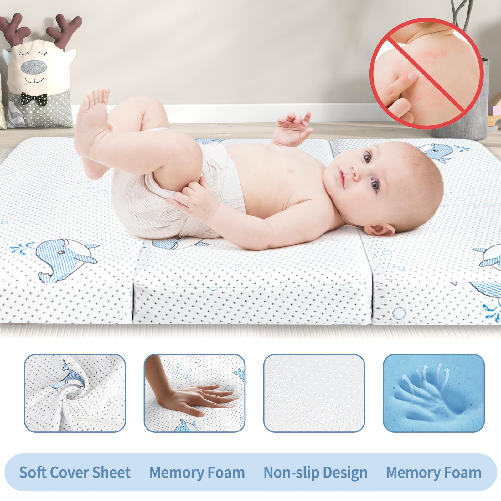 GOODFINDS non-slip bottom helps keep the mattress in place