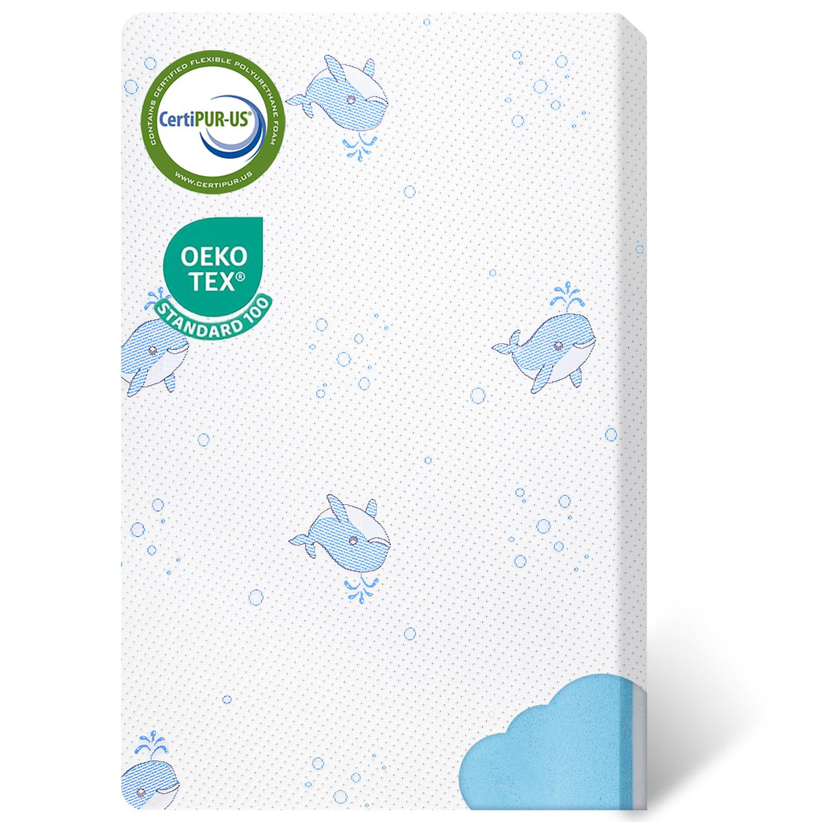 GOODFINDS pack n play mattress cover close-up, soft skin-friendly fabric