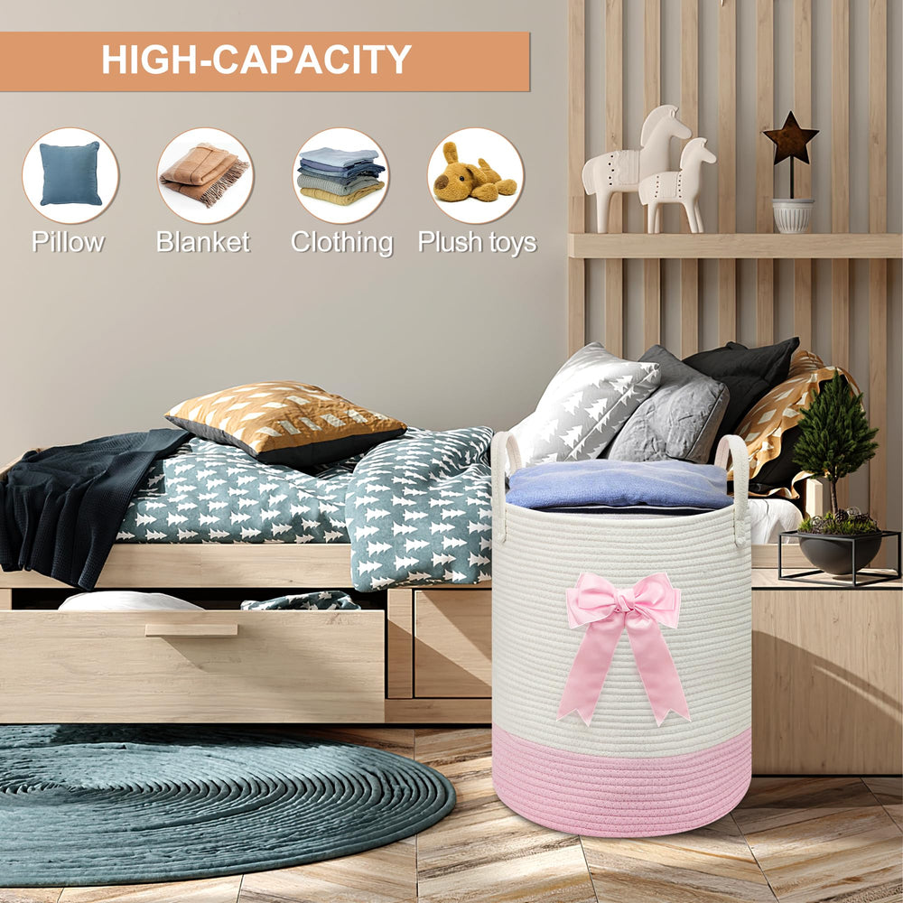 Goodheim bedroom and bathroom organizer basket adds stylish function.