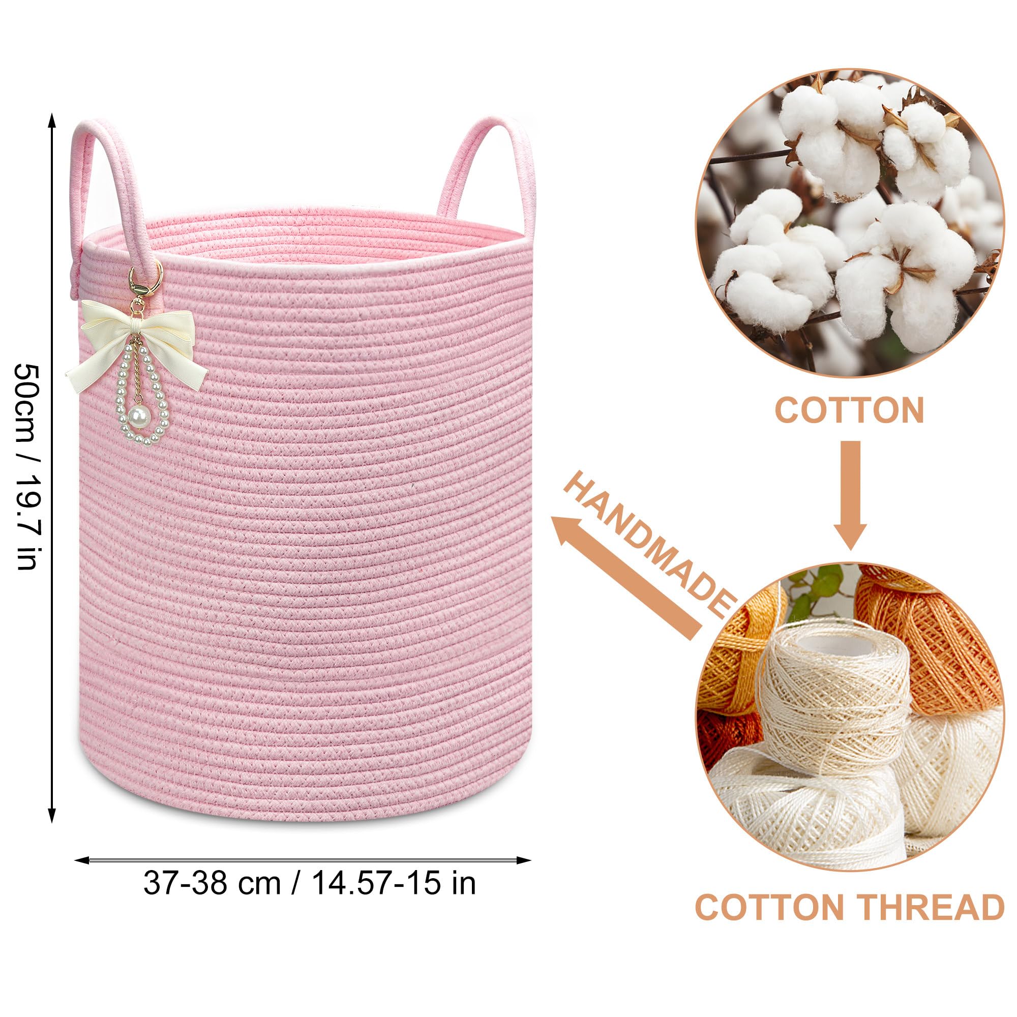 Goodheim laundry hamper pink in bedroom adds soft storage for clothes and toys.