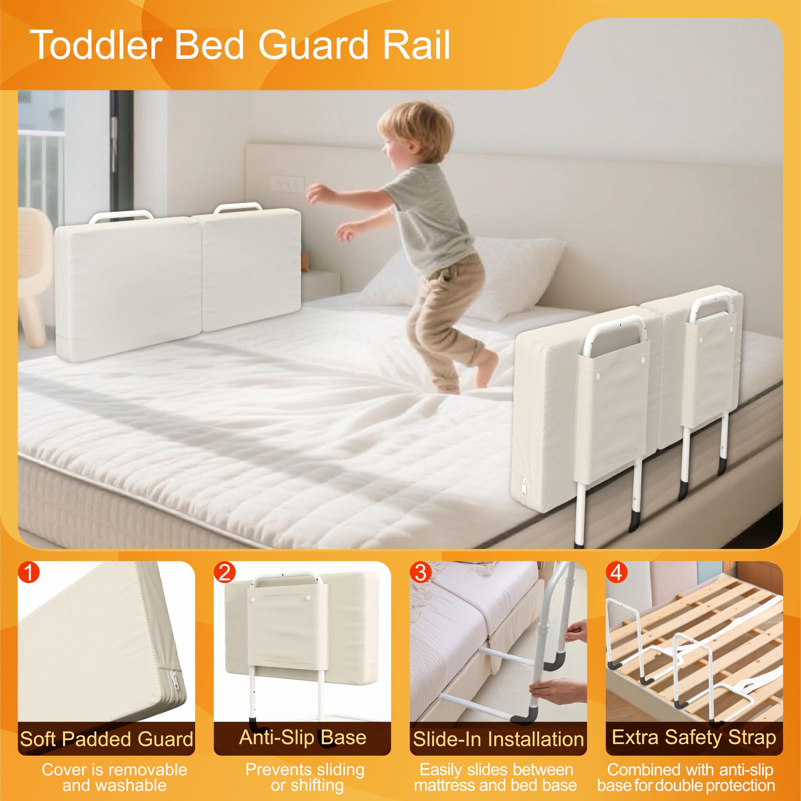 Goodleben bed rail washable cover helps keep the guard fresh.