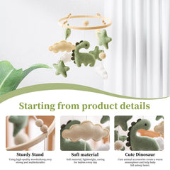 GOODMOM dinosaur mobile shows clouds and stars to captivate baby during naps