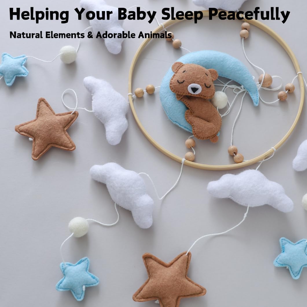 GOODMOM Felt stars and moons mobile enhances night-time mood with gentle movement