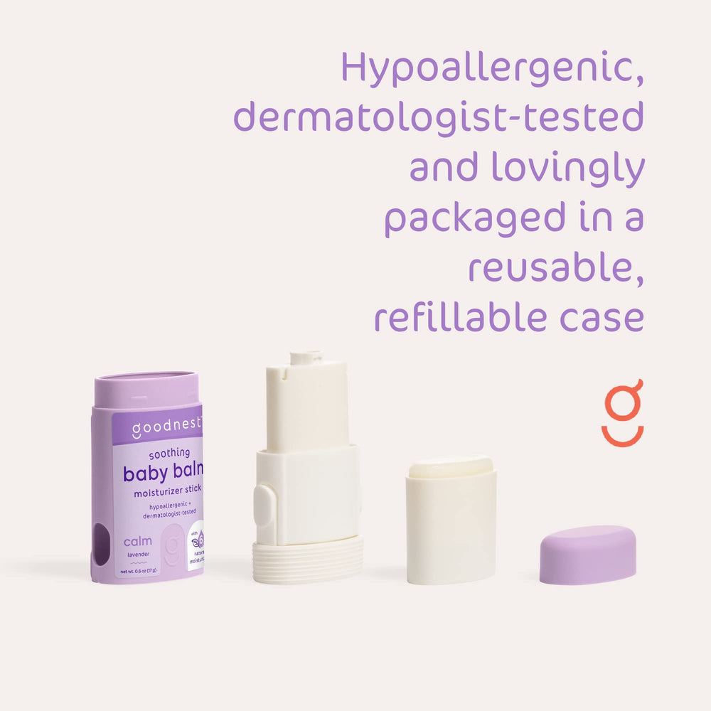 Goodnest refillable silicone case keeps balm protected and eco-friendly.