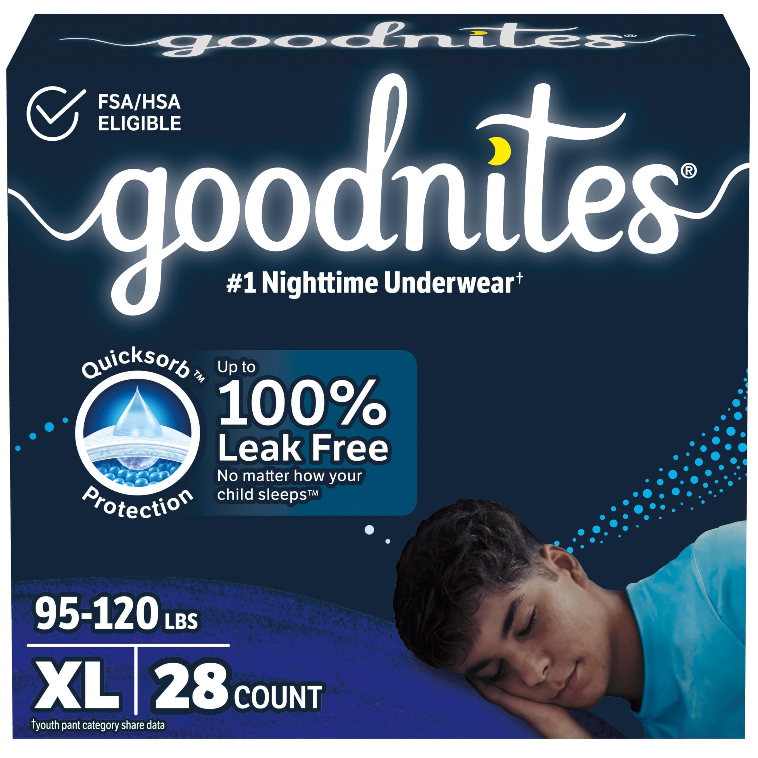 GoodNites Boys Nighttime Underwear XL packaging variation for overnight protection.